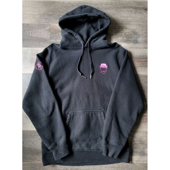 BARSTOOL Jacket Mens Medium Black Pink Whitney Hoodie Pullover Sports Sweatshirt - Picture 1 of 5